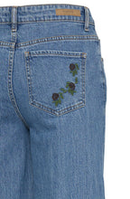 Mid Blue Denim Embroidered Pocket Jeans