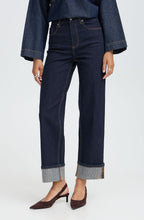 Rinse Blue Denim High Waist Ankle Length Jeans