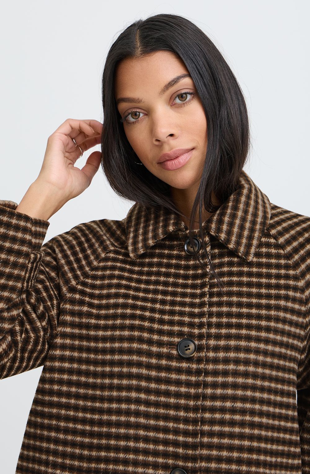 Olive Night Checked Coat