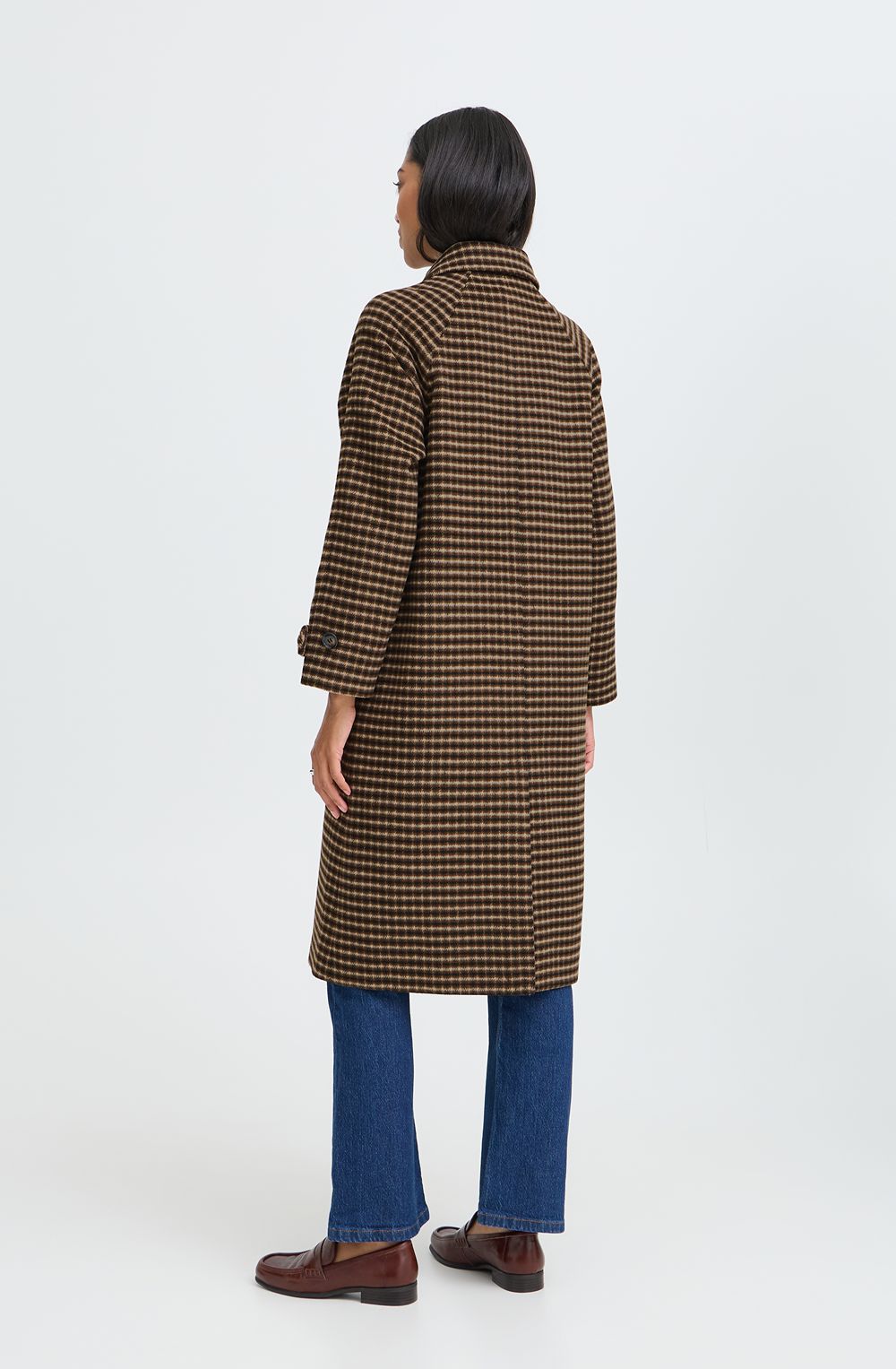 Olive Night Checked Coat