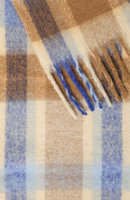 Blue Check Knit Oversized Scarf