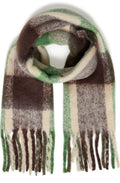 Green Check oversized Chunky Scarf