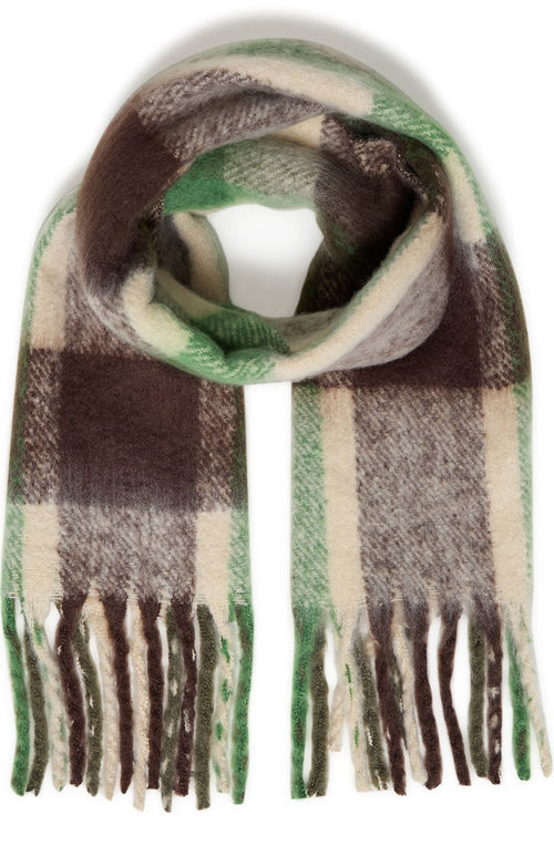 Green Check oversized Chunky Scarf