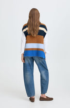 Sepia Stripe Design Oversized Waistcoat