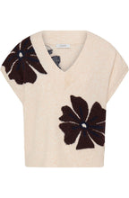 Dark Sapphire Flower Short Sleeve Pullover