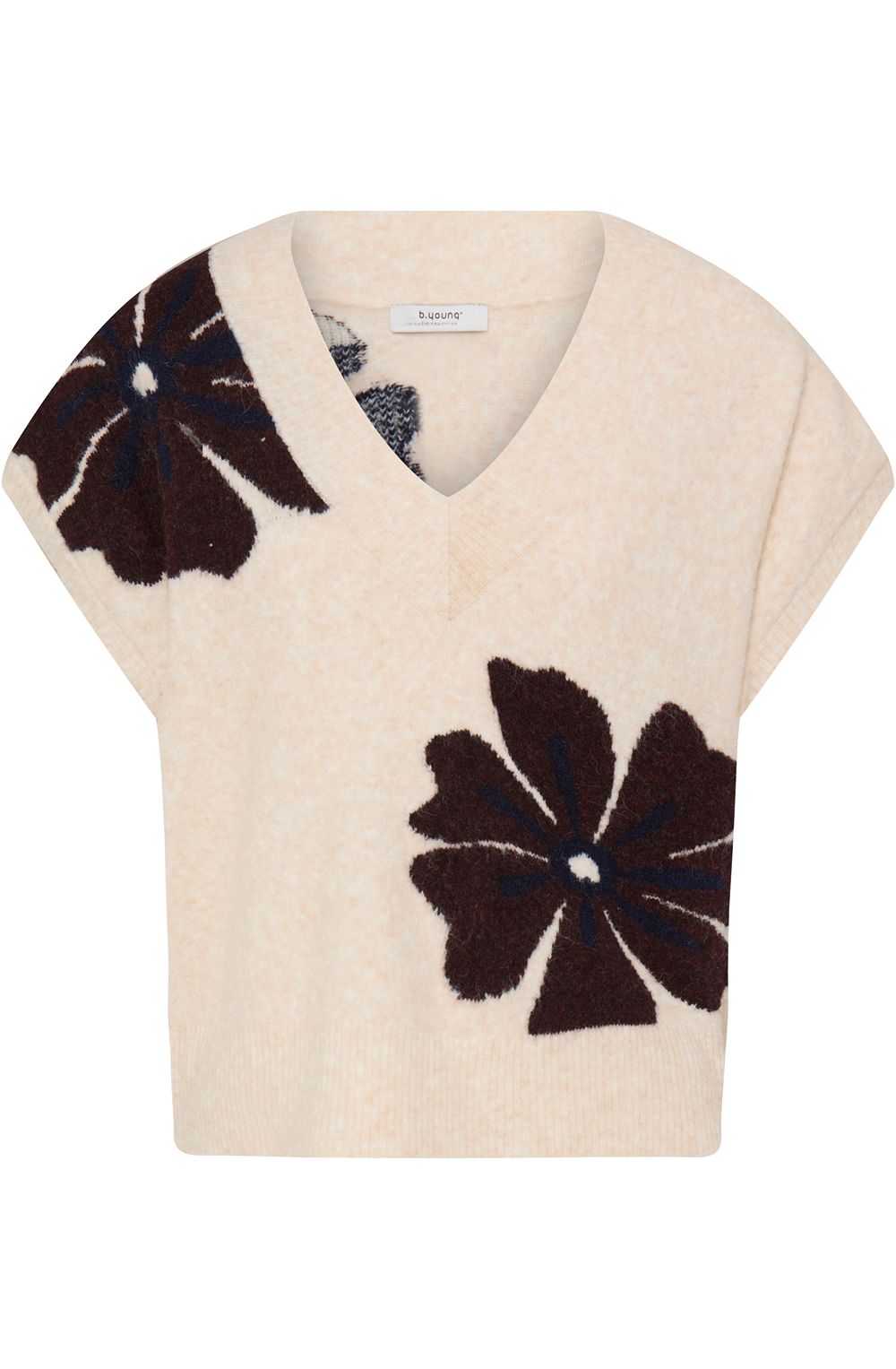 Dark Sapphire Flower Short Sleeve Pullover
