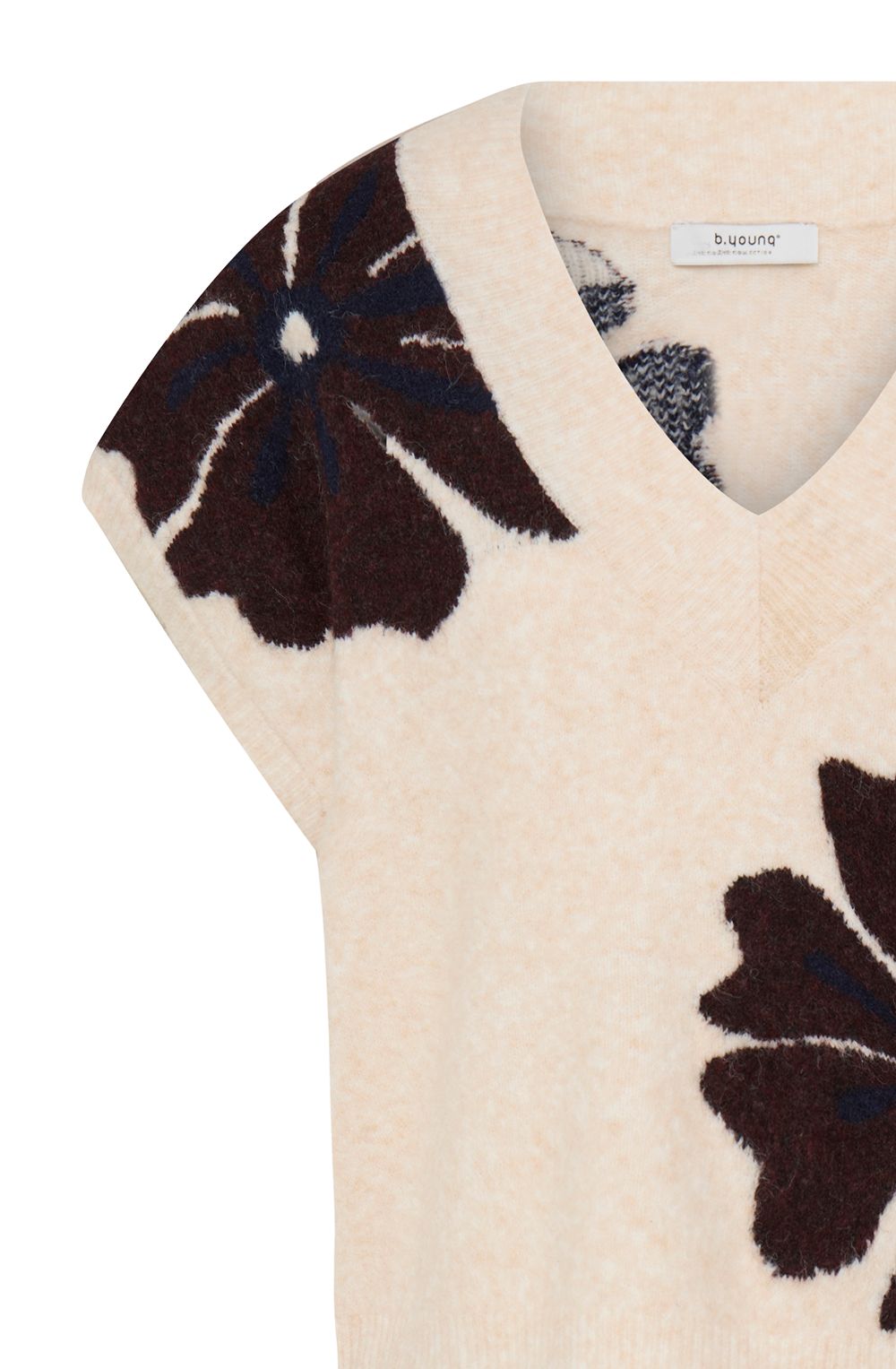 Dark Sapphire Flower Short Sleeve Pullover