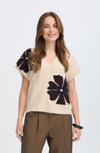 Dark Sapphire Flower Short Sleeve Pullover