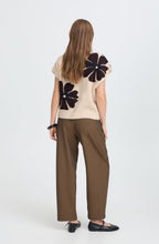 Dark Sapphire Flower Short Sleeve Pullover