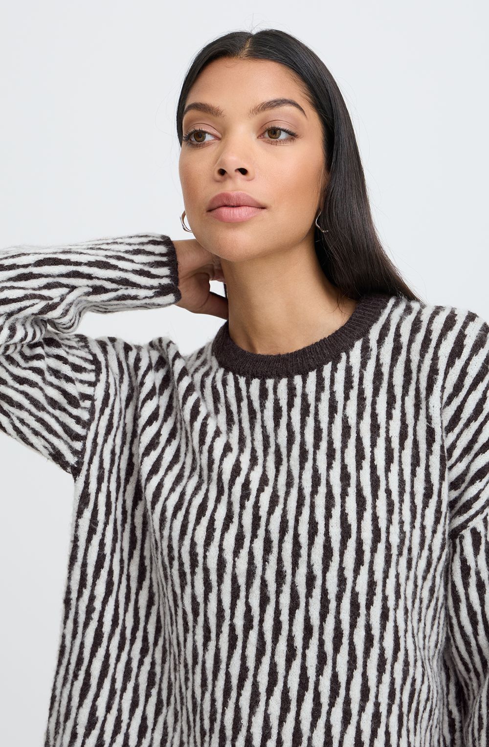 Java Brown Distorted Stripe Jumper