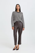 Java Brown Distorted Stripe Jumper