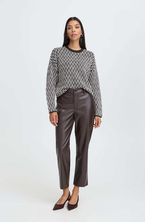 Java Brown Distorted Stripe Jumper