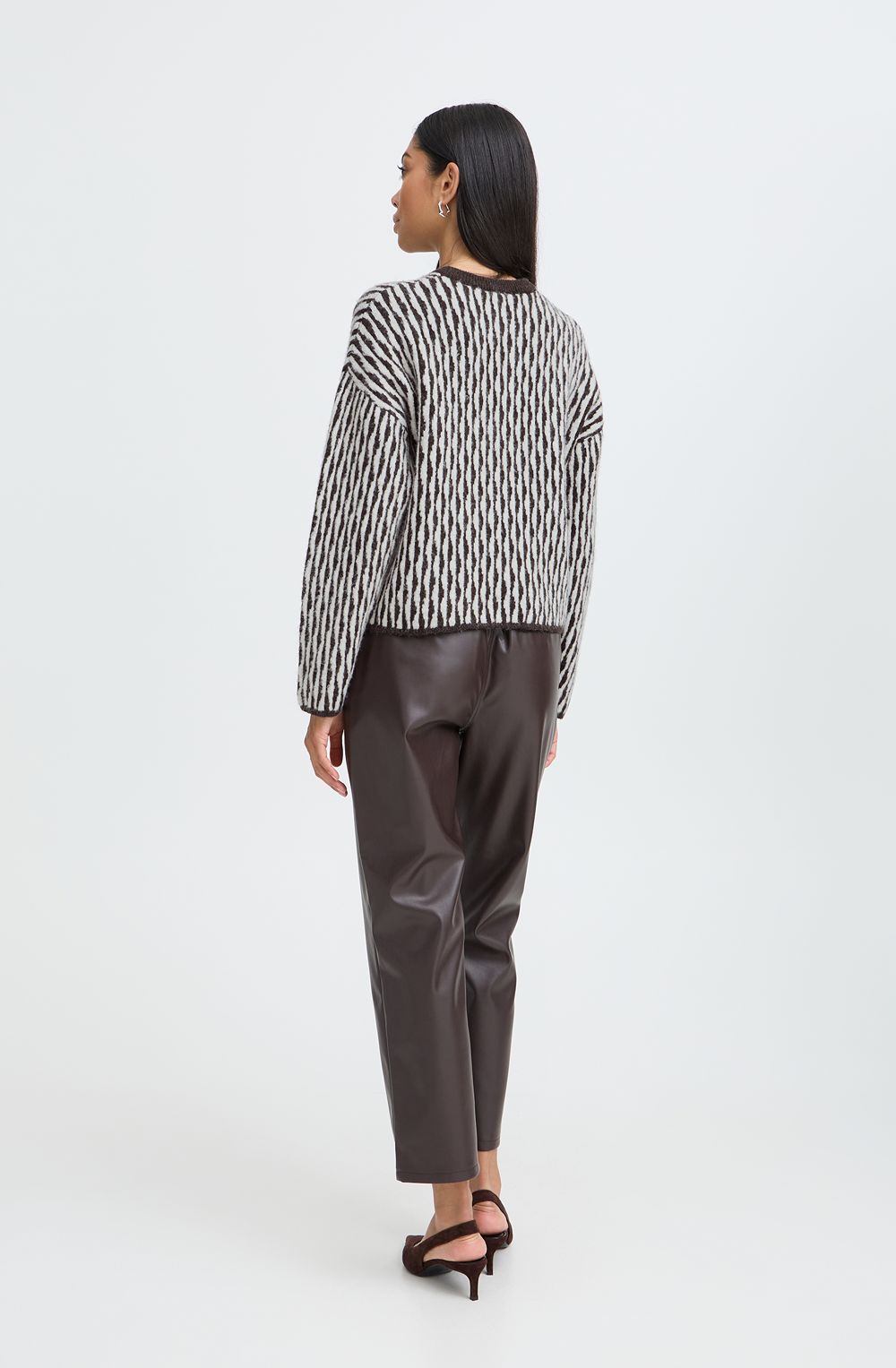 Java Brown Distorted Stripe Jumper
