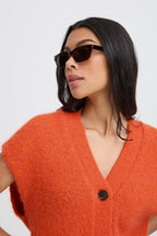 Pumpkin Oversized Chunky Knit Waistcoat