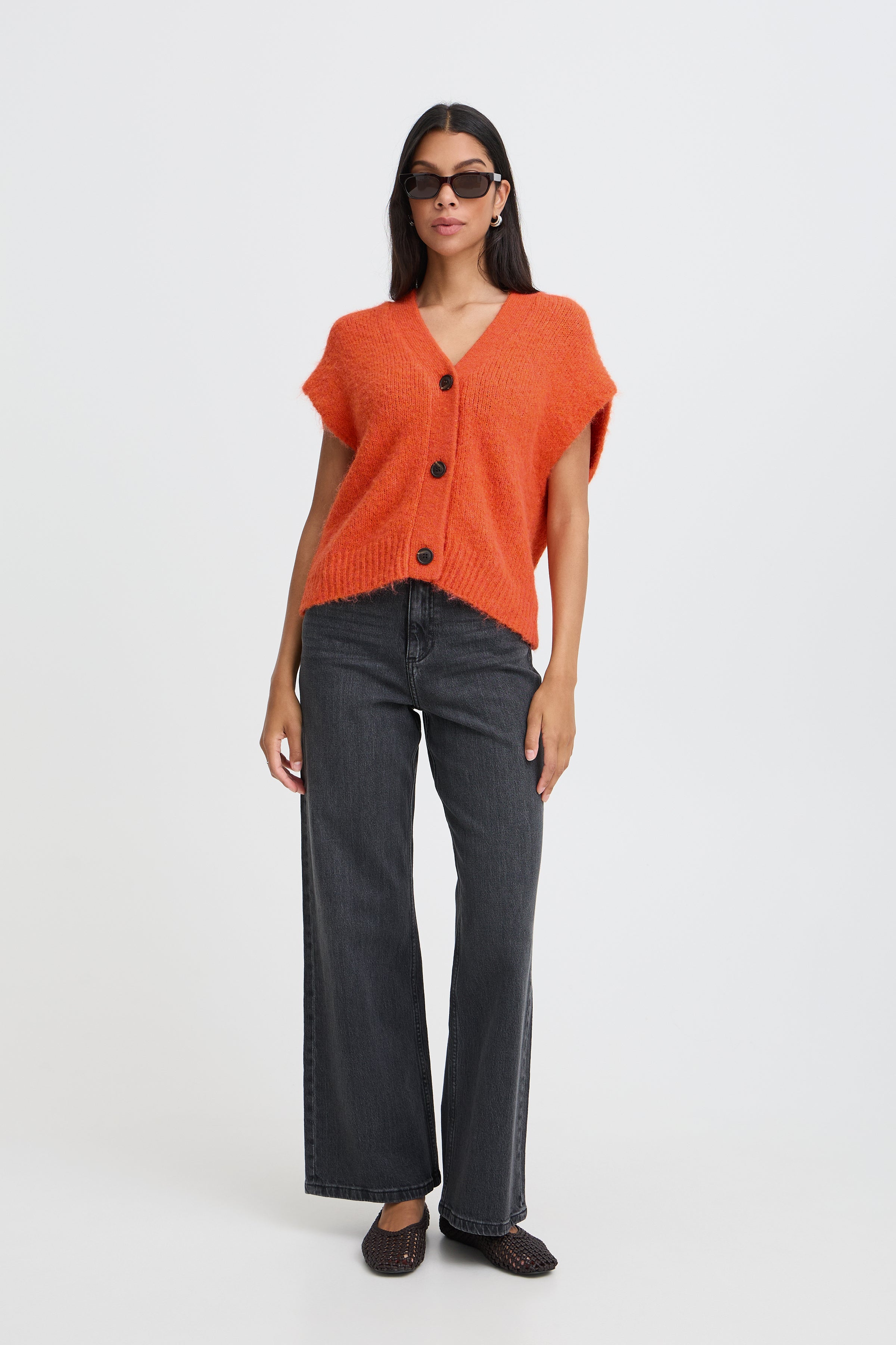 Pumpkin Oversized Chunky Knit Waistcoat