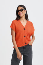 Pumpkin Oversized Chunky Knit Waistcoat