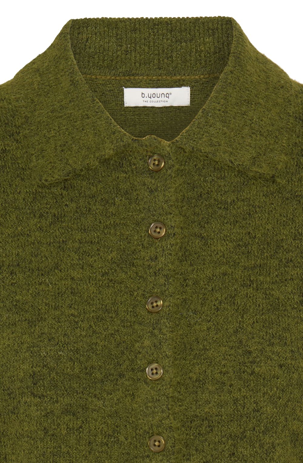 Avocado Melange Collared Cardigan