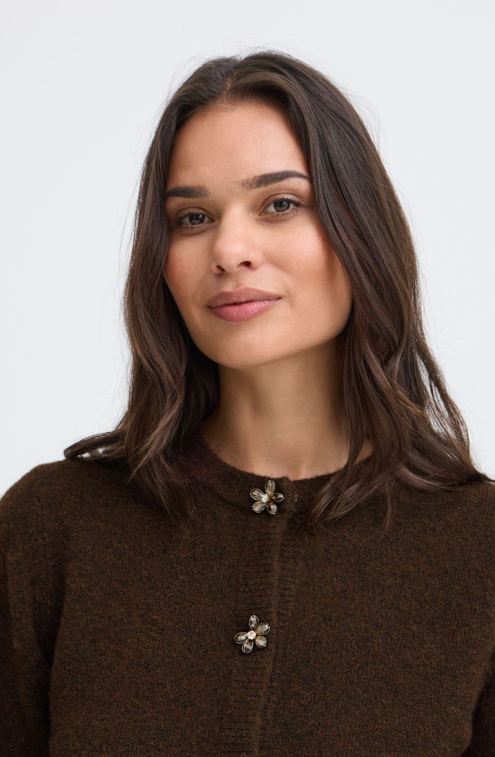 Java Melange Jewelled Button Cardigan
