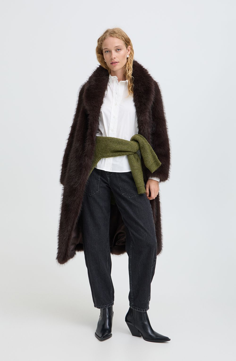 Java Brown Faux Fur Coat