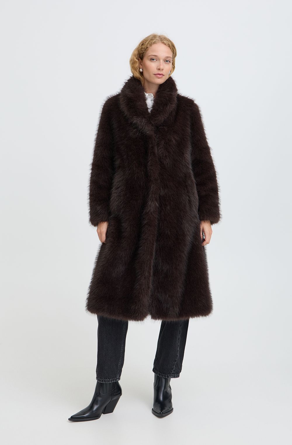 Java Brown Faux Fur Coat