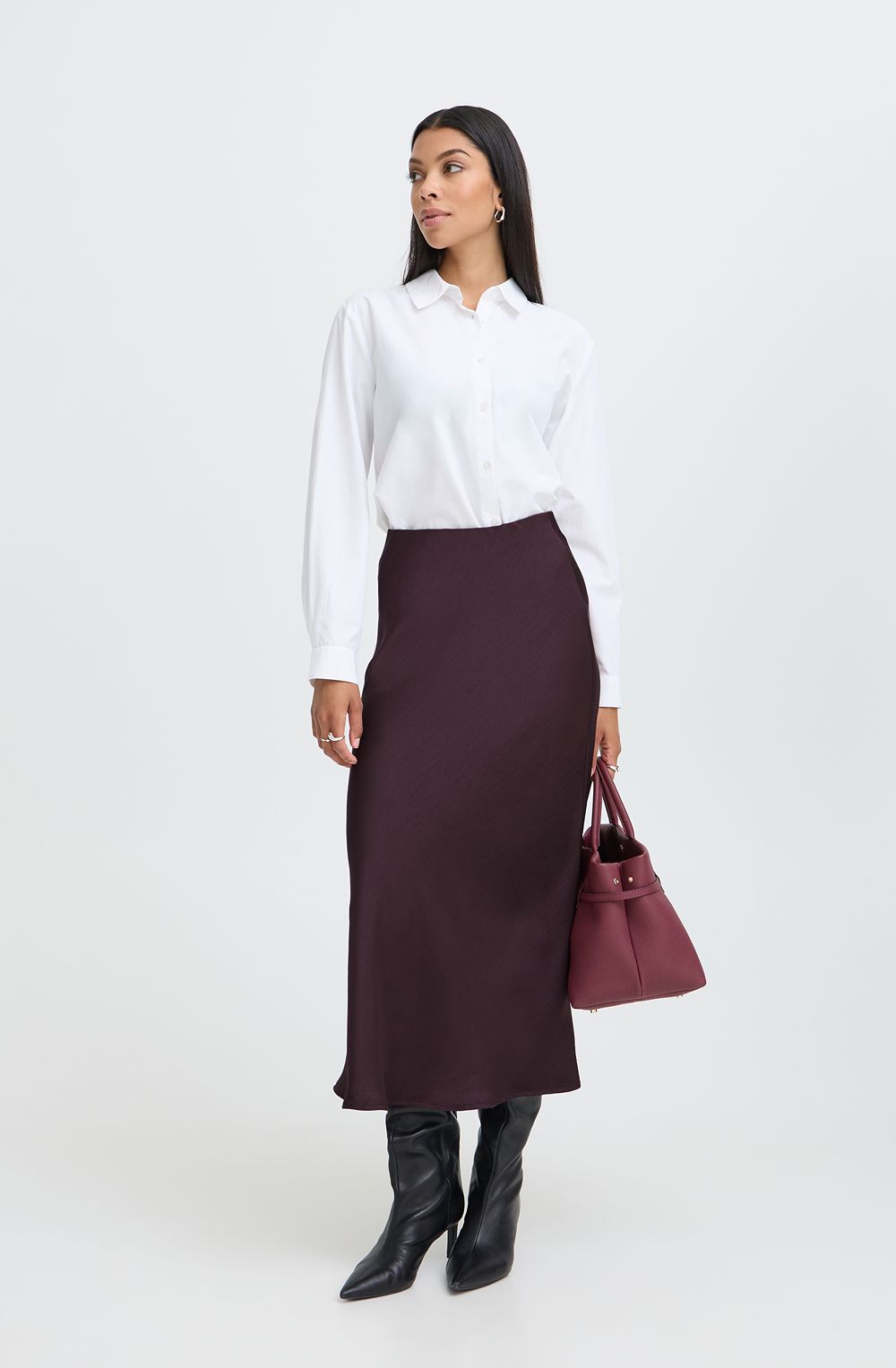 Fudge Dacanna Silk Touch Midi Skirt