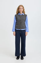 Dark Grey Melange Decorative Button Waistcoat