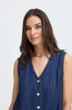 Dark Blue Denim Pinafore Dress