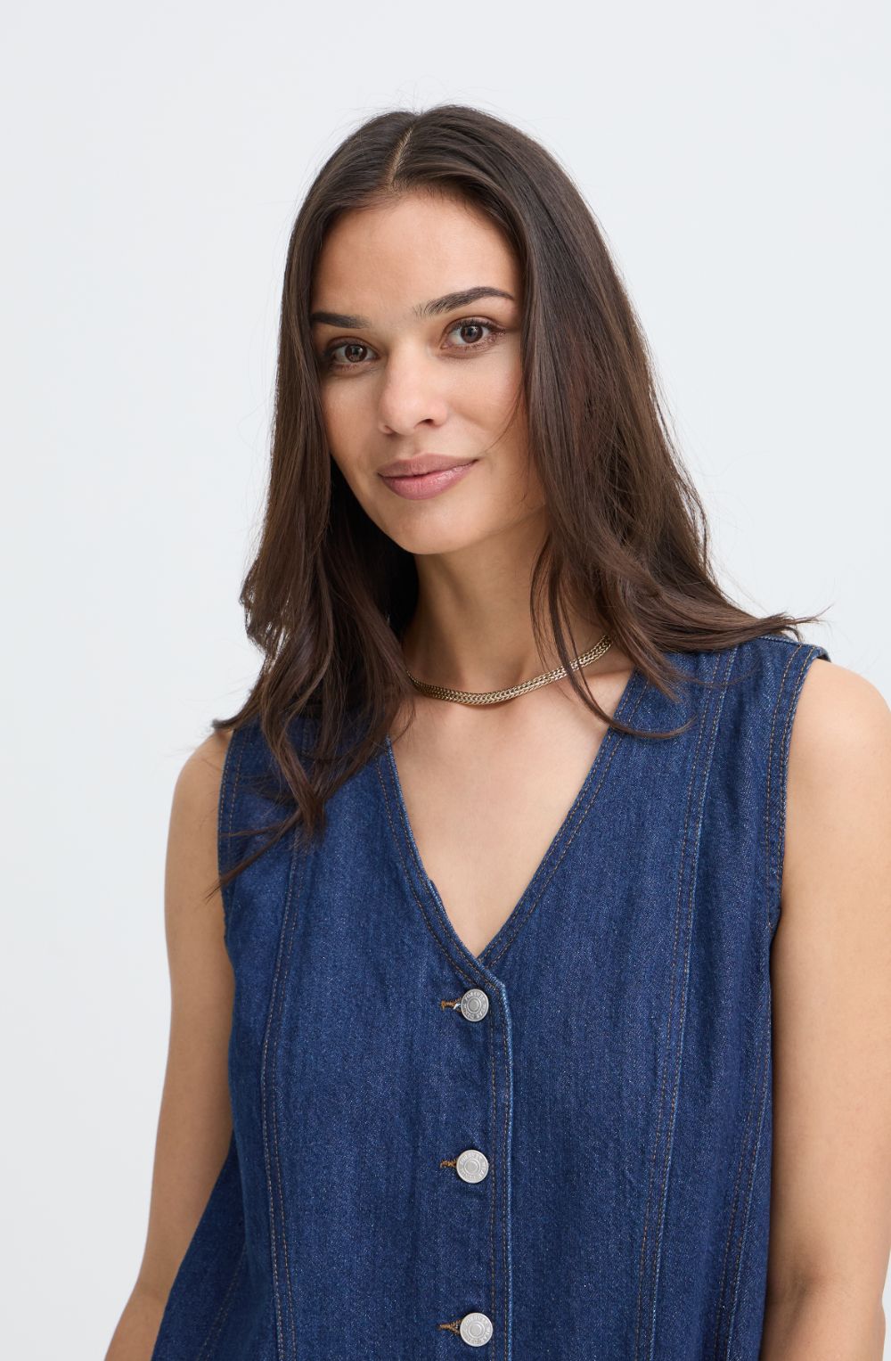 Dark Blue Denim Pinafore Dress