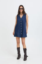 Dark Blue Denim Pinafore Dress