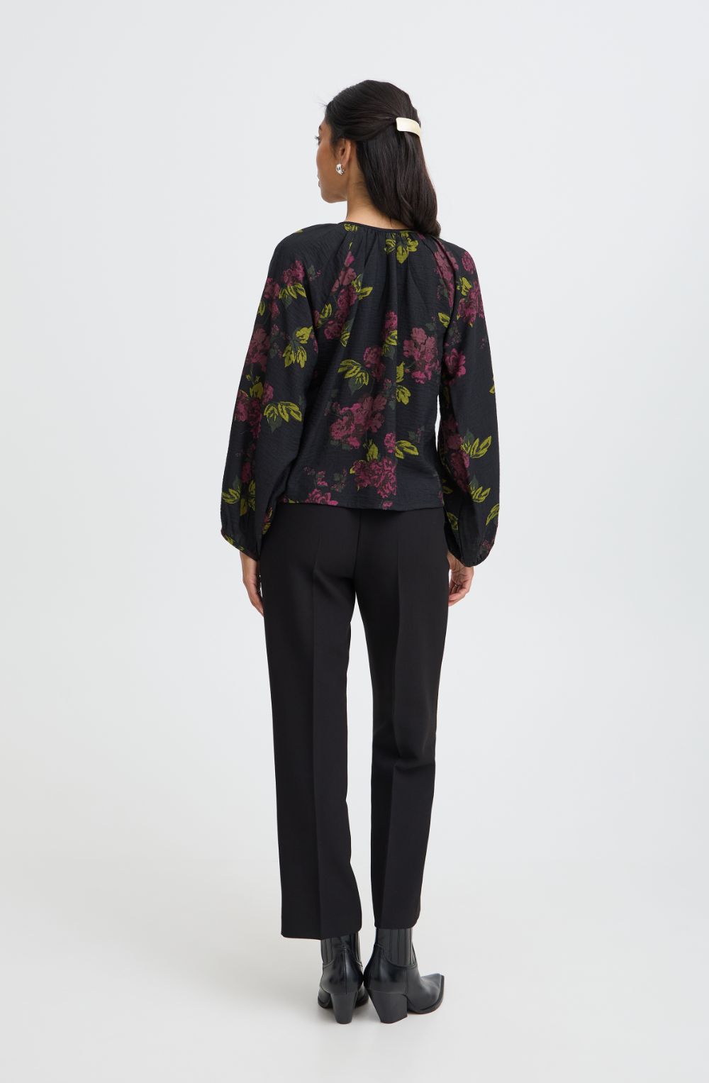 Fudge Winter Rose Floral Print Blouse