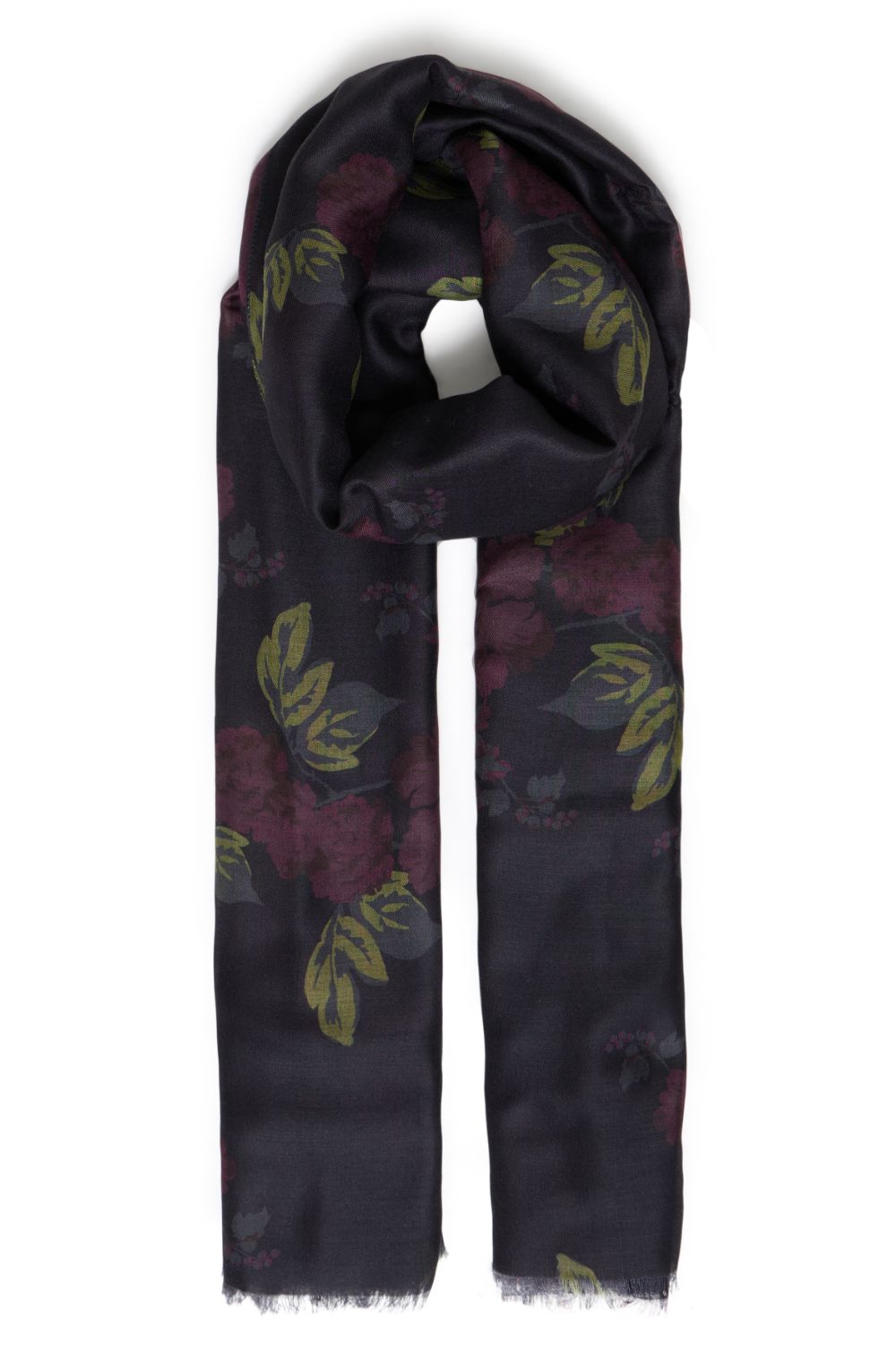 Fudge Winter Rose Floral Scarf