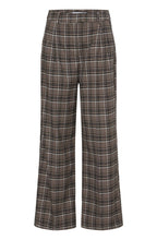 Sepia Check Wide Leg Trousers