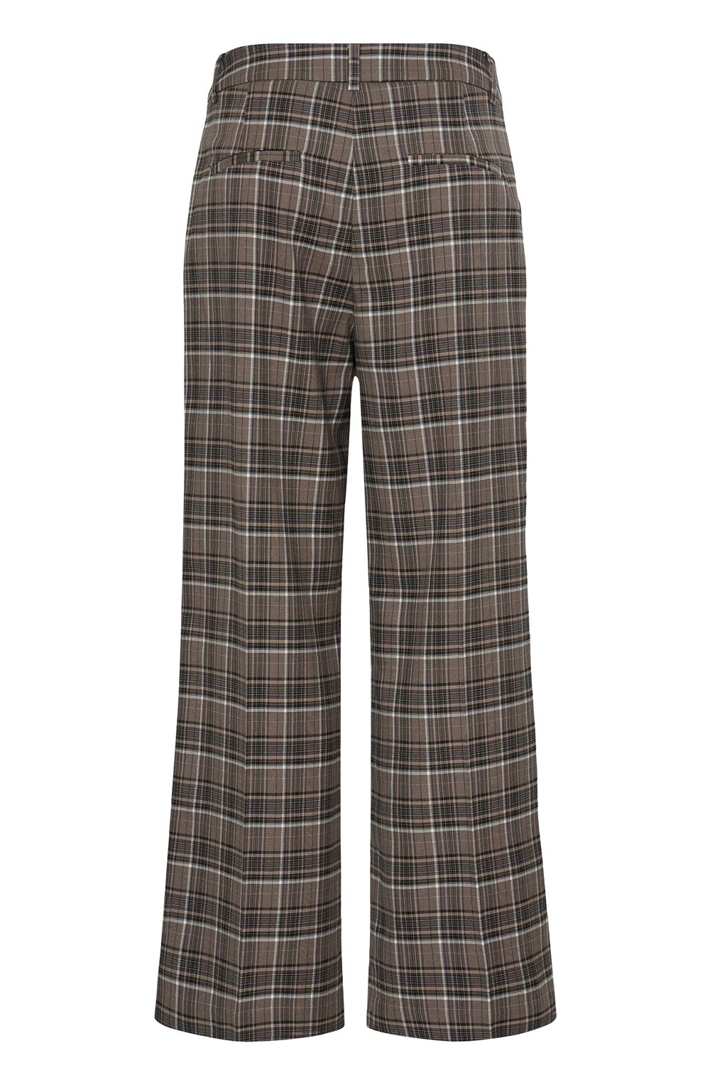 Sepia Check Wide Leg Trousers