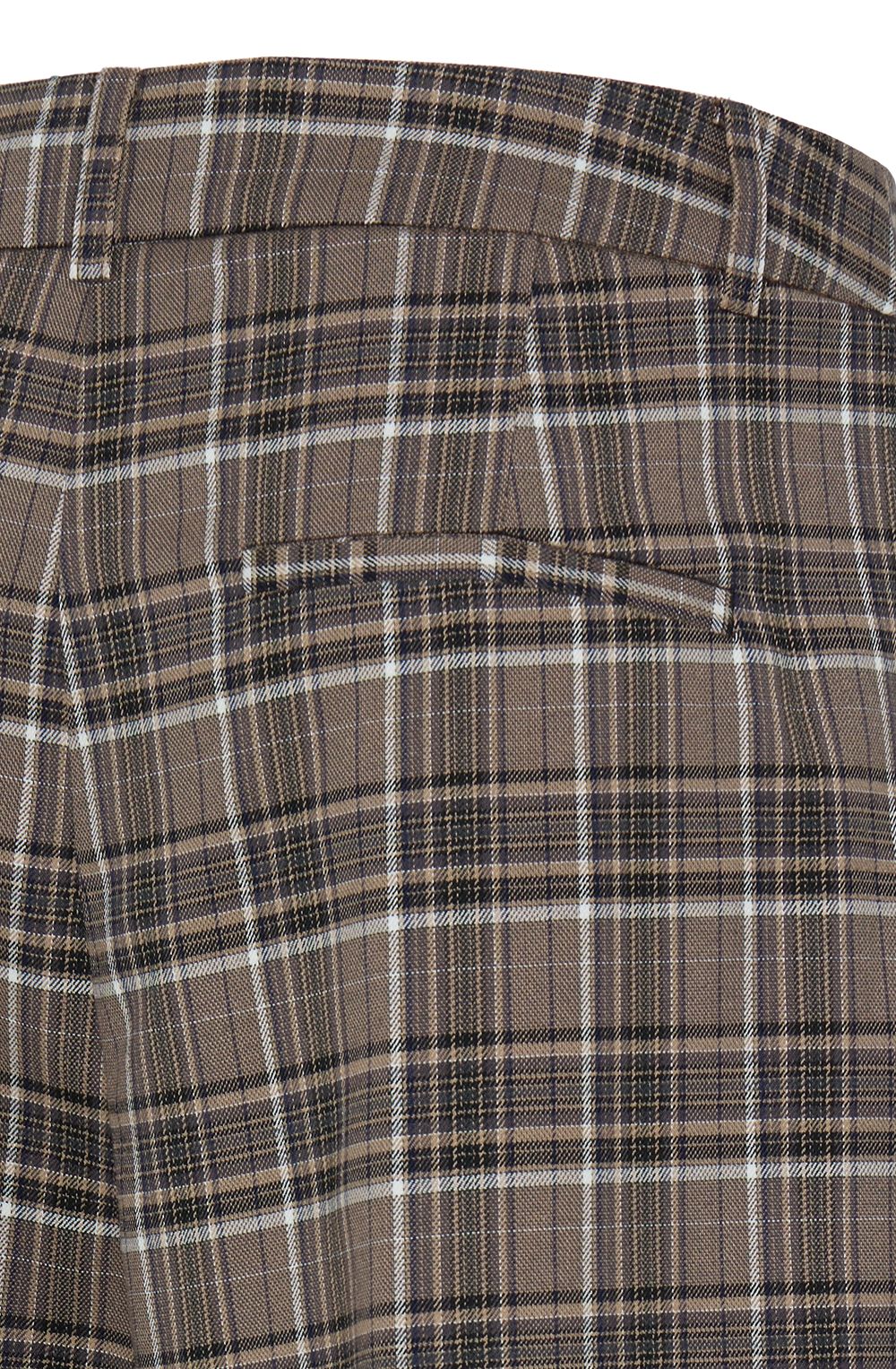 Sepia Check Wide Leg Trousers