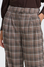 Sepia Check Wide Leg Trousers