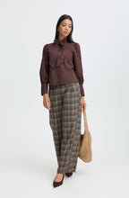 Sepia Check Wide Leg Trousers