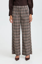 Sepia Check Wide Leg Trousers