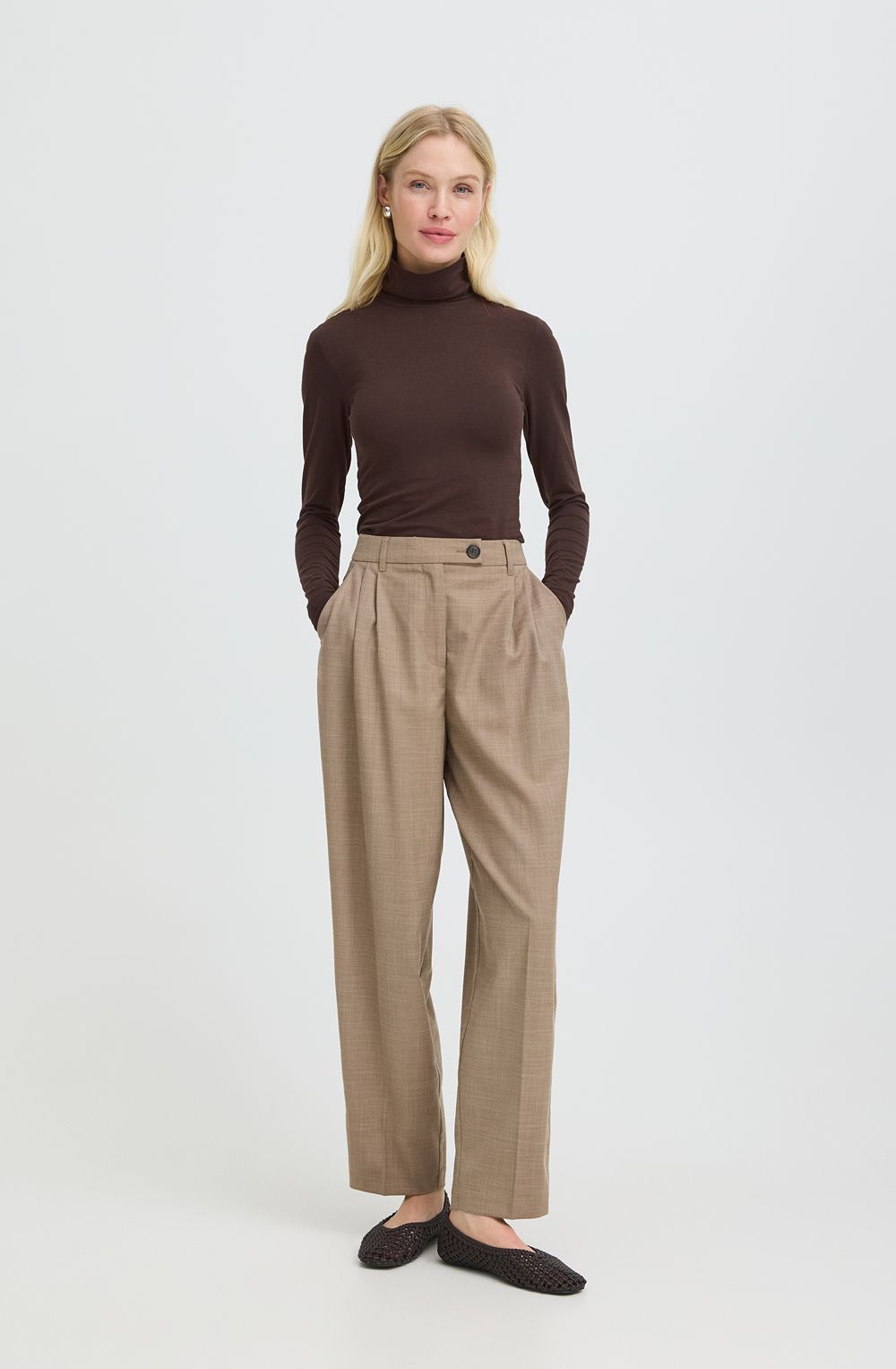 Java Brown Pamila Polo Neck Top
