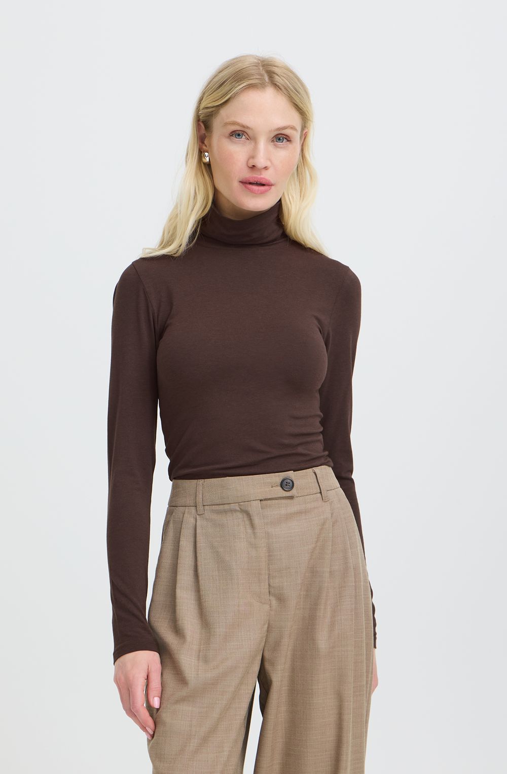 Java Brown Pamila Polo Neck Top