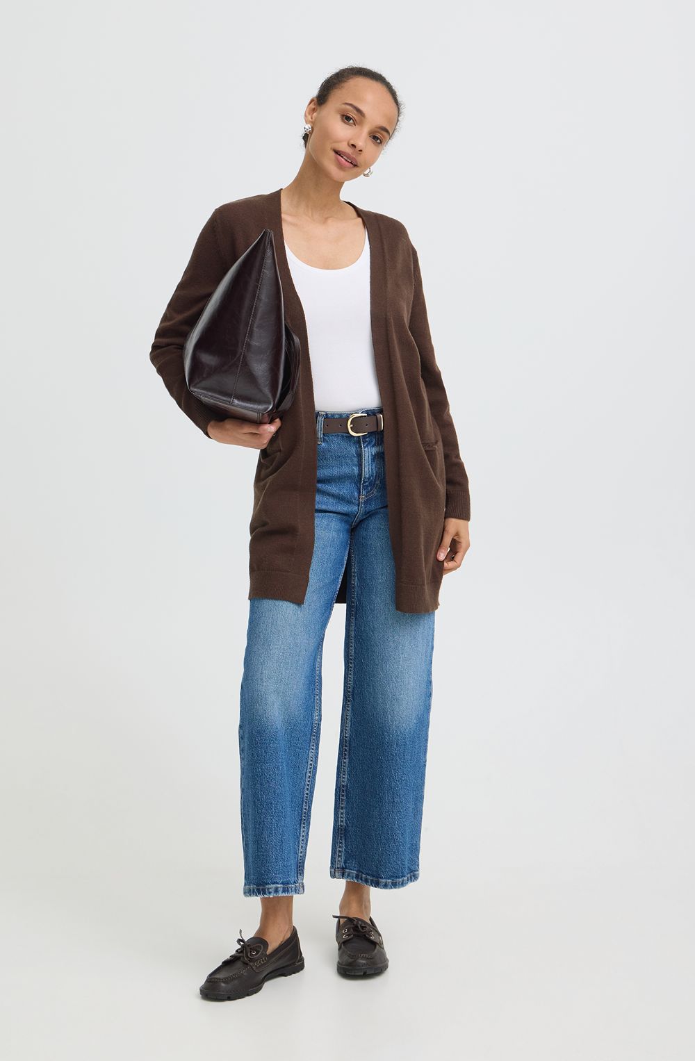 Java Brown Nonina Open Front Cardigan