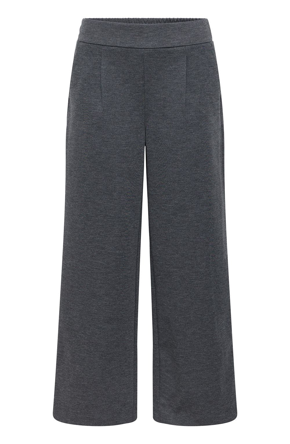Rizetta Dark Grey Wide Ankle Length Trousers