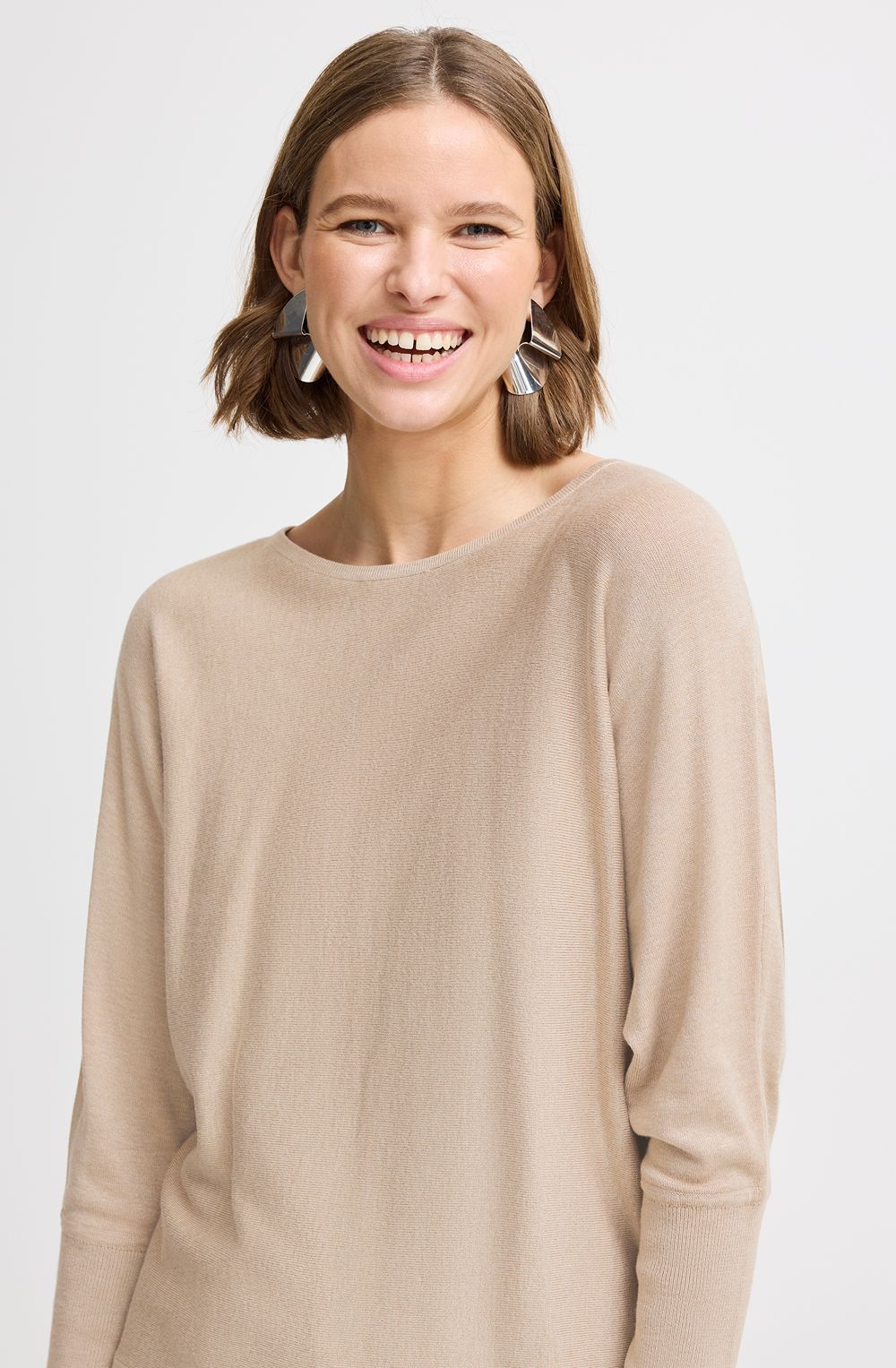 Humus Melange Bat Wing Oversized Jumper