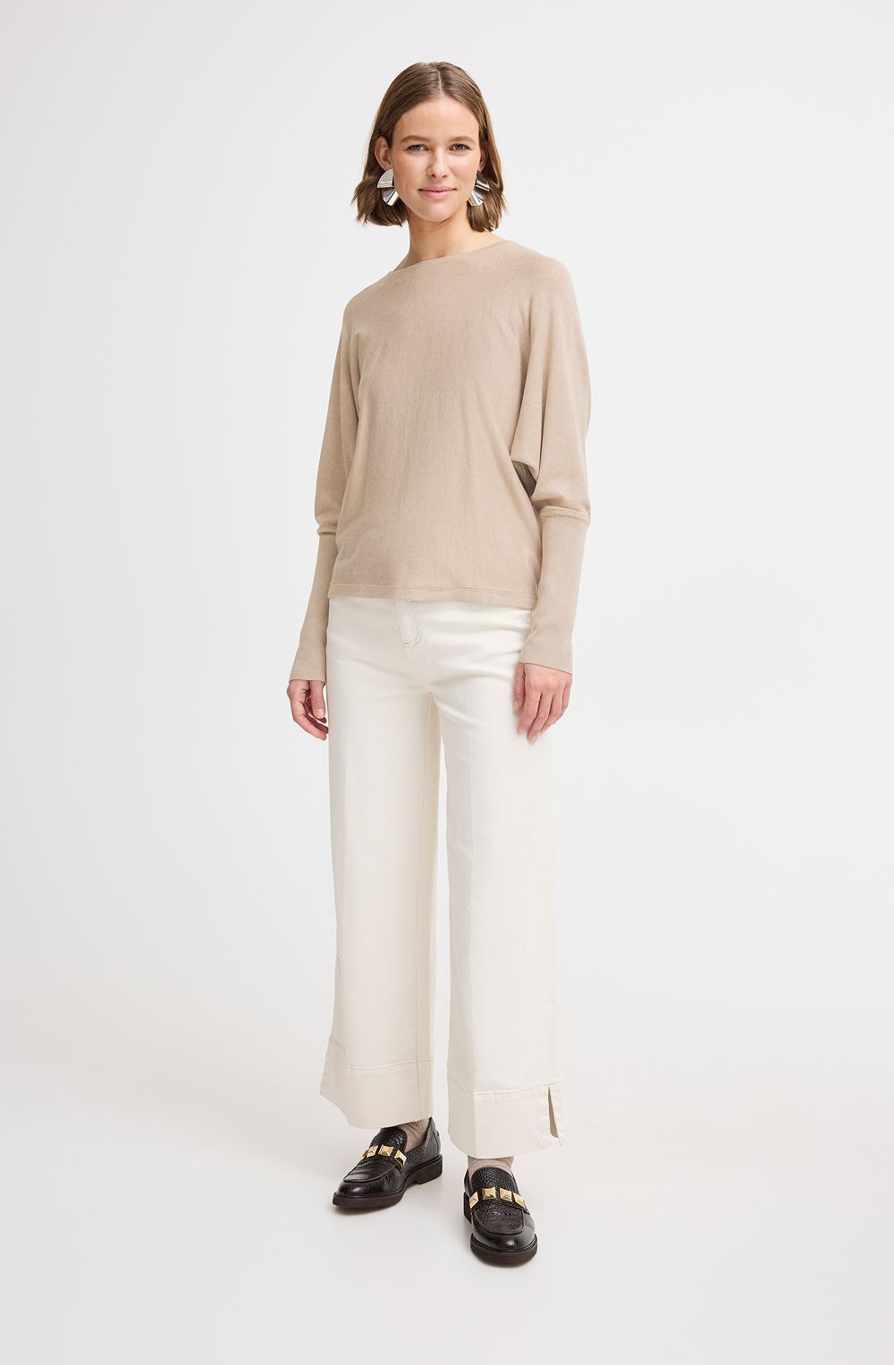 Humus Melange Bat Wing Oversized Jumper