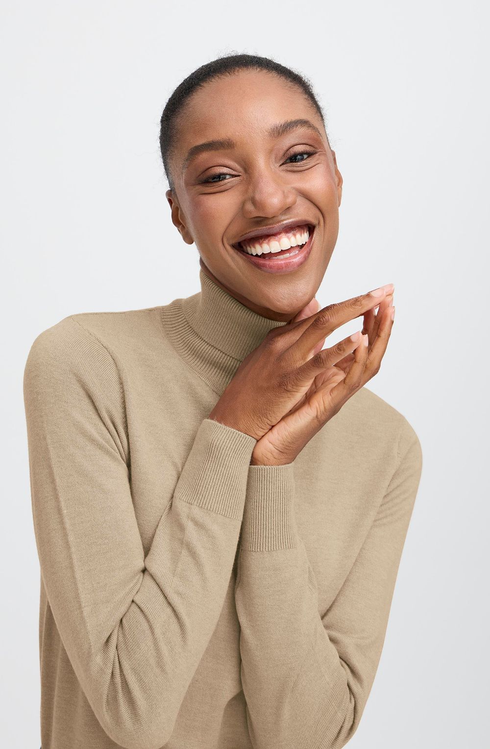 Hummus Melange Roll Neck Jumper