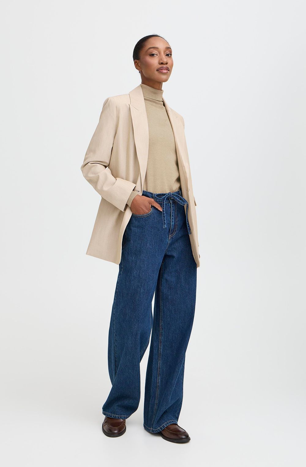 Hummus Melange Roll Neck Jumper