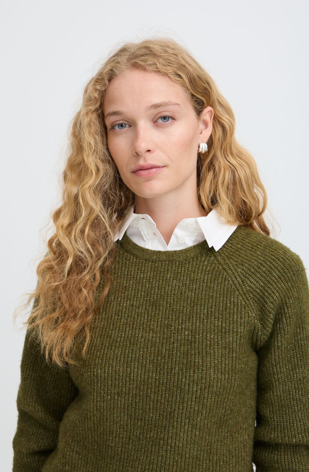 Avocado Ribbed Knit Jumper