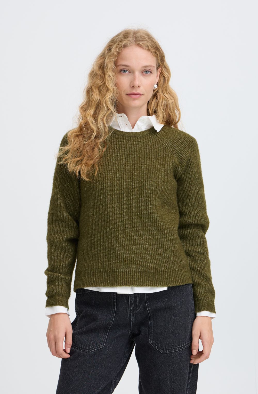 Avocado Ribbed Knit Jumper