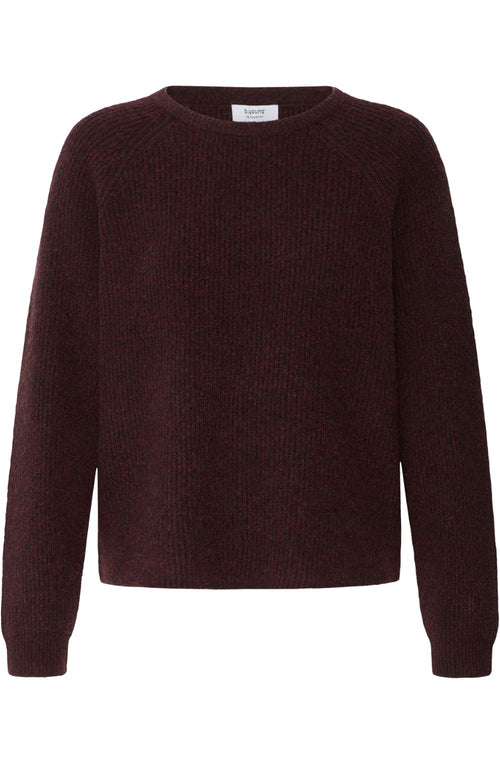 Fudge Melange Ribbed Knit Jumper