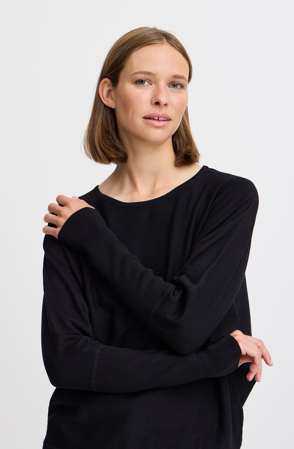 Black Bat Wing Oversized Jumper