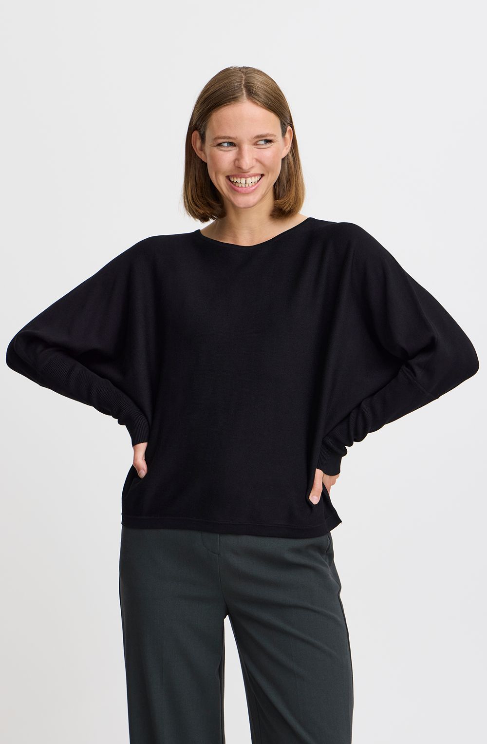 Black Bat Wing Oversized Jumper